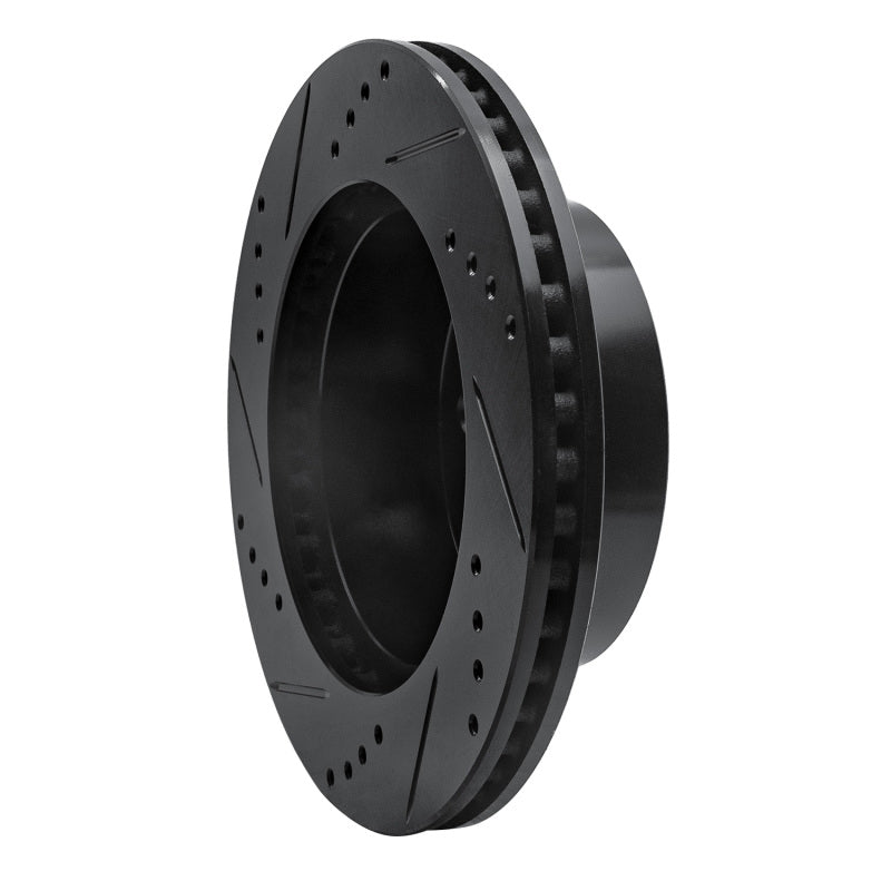 R1 Concepts R1 99-06 Jeep Wrangler Front Right Drilled & Slotted Black Brake Rotor