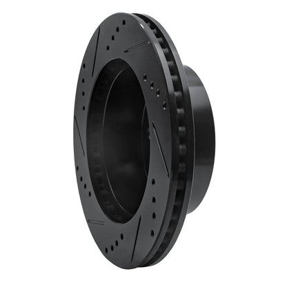 R1 Concepts R1 99-06 Jeep Wrangler Front Right Drilled & Slotted Black Brake Rotor