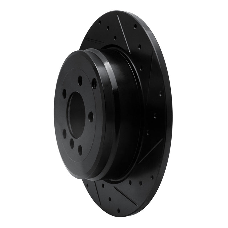 R1 Concepts R1 03-05 Land Rover Range Rover Rear Right Drilled & Slotted Black Brake Rotor