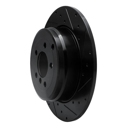 R1 Concepts R1 03-05 Land Rover Range Rover Rear Right Drilled & Slotted Black Brake Rotor