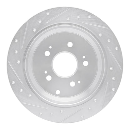 R1 Concepts R1 05-10 Honda Odyssey Rear Right Drilled & Slotted Silver Brake Rotor