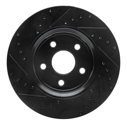R1 Concepts R1 11-22 Dodge Durango Front Right Drilled & Slotted Black Brake Rotor