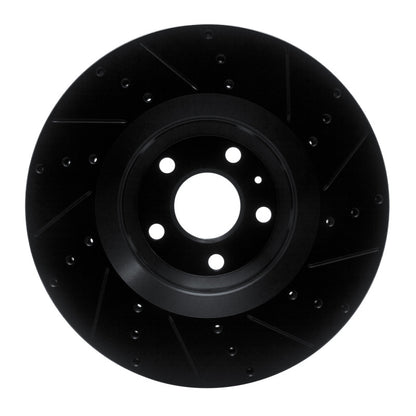 R1 Concepts R1 12-15 Audi TTS Quattro Front Left Drilled & Slotted Black Brake Rotor