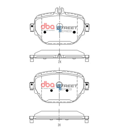 DBA 19-20 Mercedes-Benz AMG GT 53 (w/Iron Rotor) Rear Street Series Brake Pads