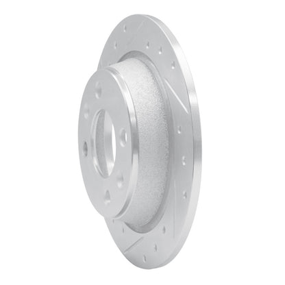 R1 Concepts R1 86-98 Saab 9000 Rear Left Drilled & Slotted Silver Brake Rotor