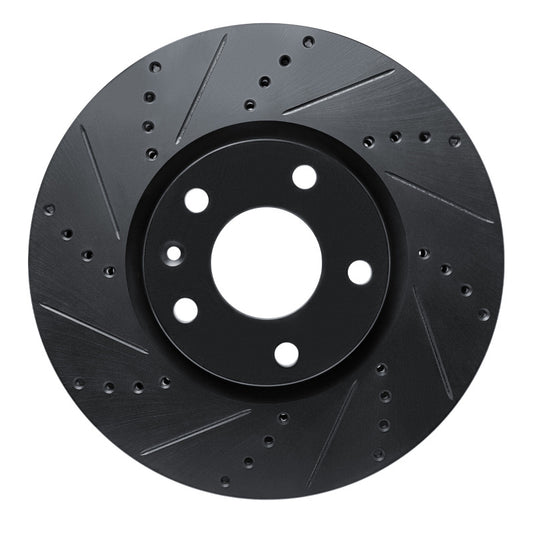 R1 Concepts R1 14-19 Chevrolet Corvette Front Left Drilled & Slotted Black Brake Rotor