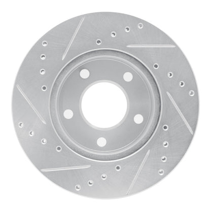 R1 Concepts R1 1975-1980 Ford Granada Right Rear Drilled & Slotted Silver Brake Rotor