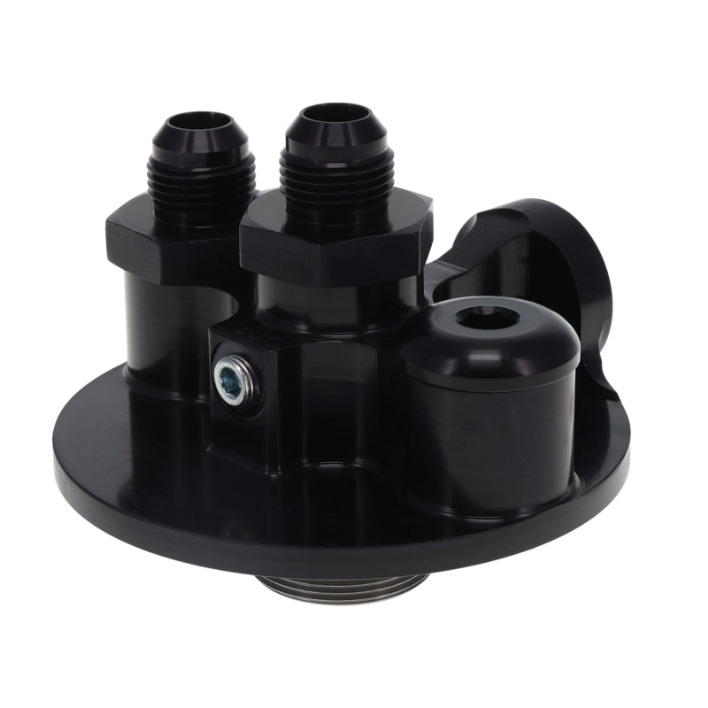 Peterson Fluid Systems Remote Filter Mount 1-1/2in -16AN Thread -10AN Fittings