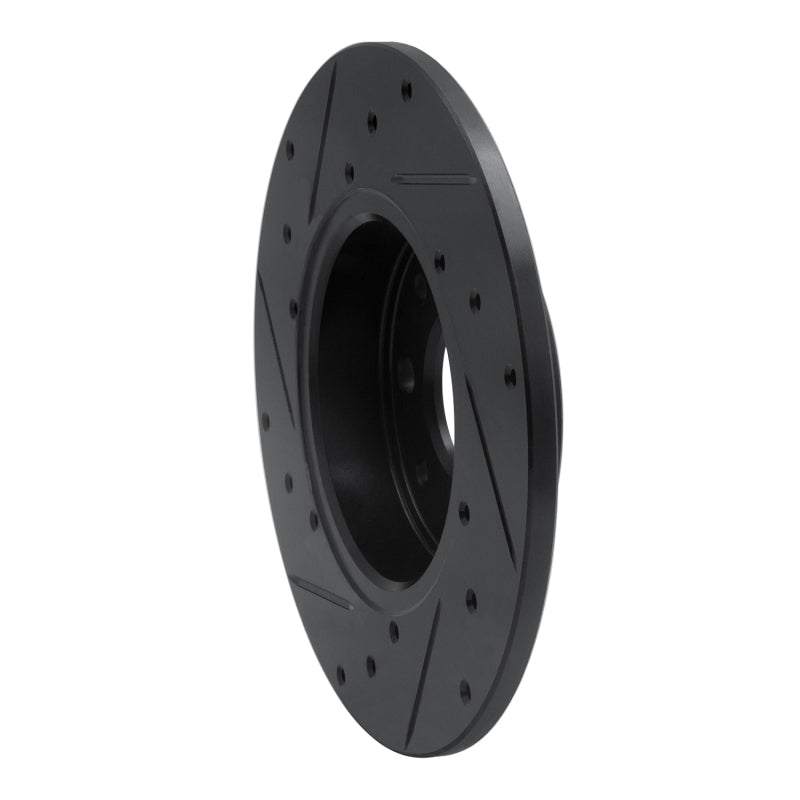 R1 Concepts R1 13-19 Fiat 500E Rear Right Drilled & Slotted Black Brake Rotor