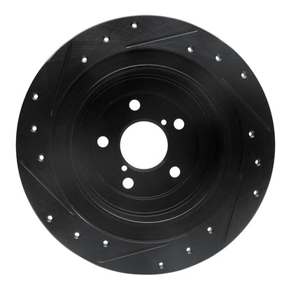 R1 Concepts R1 00-06 Subaru BAJA Rear Right Drilled & Slotted Black Brake Rotor
