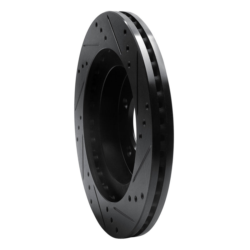 R1 Concepts R1 98-04 Chrysler 300M Front Left Drilled & Slotted Black Brake Rotor