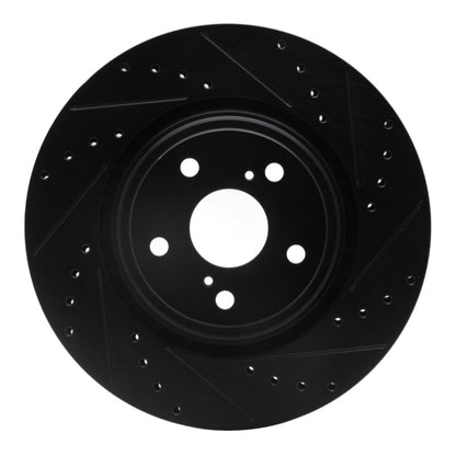 R1 Concepts R1 08-21 Lexus RX350 Front Right Drilled & Slotted Black Brake Rotor