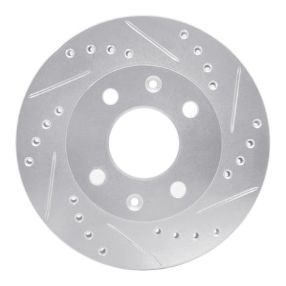 R1 Concepts R1 83-87 Honda Prelude Front Right Drilled & Slotted Silver Brake Rotor