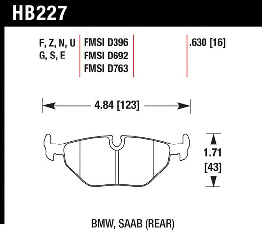 Hawk Performance Hawk 1992-1998 BMW 318i HPS 5.0 Rear Brake Pads