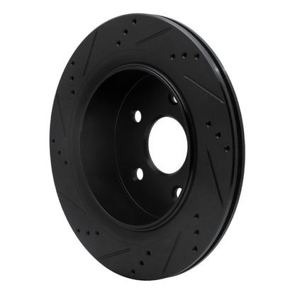 R1 Concepts R1 02-24 Chrysler ASPEN Rear Right Drilled & Slotted Black Brake Rotor