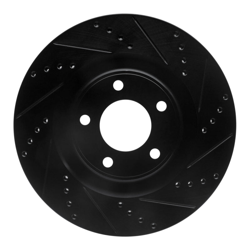 R1 Concepts R1 07-15 Ford Edge Front Right Drilled & Slotted Black Brake Rotor
