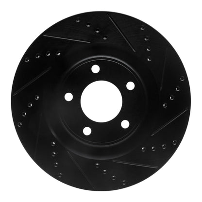 R1 Concepts R1 07-15 Ford Edge Front Right Drilled & Slotted Black Brake Rotor