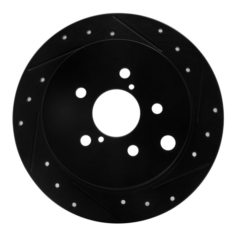 R1 Concepts R1 12-23 Subaru XV Crosstrek Rear Right Drilled & Slotted Black Brake Rotor