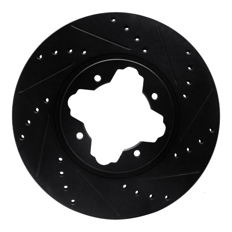 R1 Concepts R1 91-97 Acura CL Front Right Drilled & Slotted Black Brake Rotor