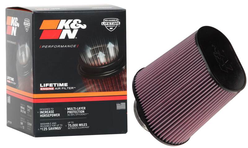 K&N Engineering K&N Universal Tapered Filter 4-1/2in Flange, 6-1/4in x 9-1/4in Base, 7in x 4.5in Top, 10in Height