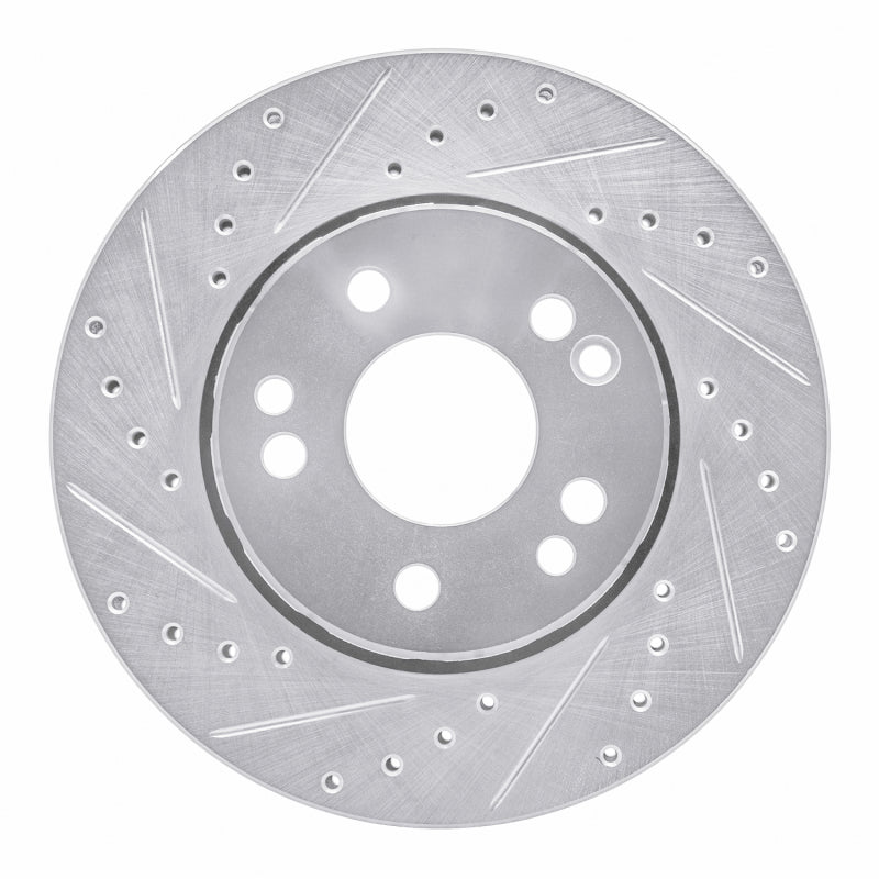R1 Concepts R1 90-92 Mercedes-Benz 300E Front Left Drilled & Slotted Silver Brake Rotor