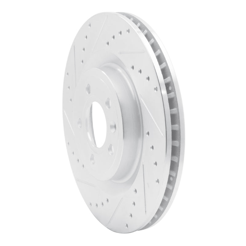 R1 Concepts R1 11-14 Ford Mustang Front Left Drilled & Slotted Silver Brake Rotor