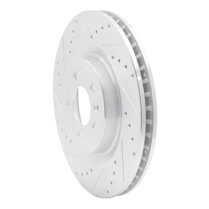 R1 Concepts R1 11-14 Ford Mustang Front Left Drilled & Slotted Silver Brake Rotor