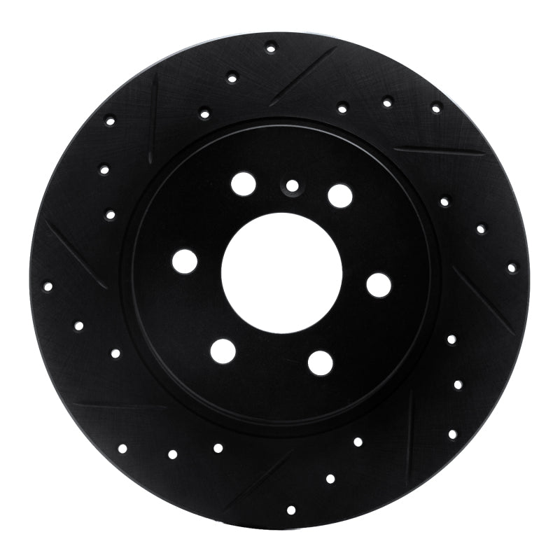 R1 Concepts R1 06-09 Buick Terraza Rear Left Drilled & Slotted Black Brake Rotor