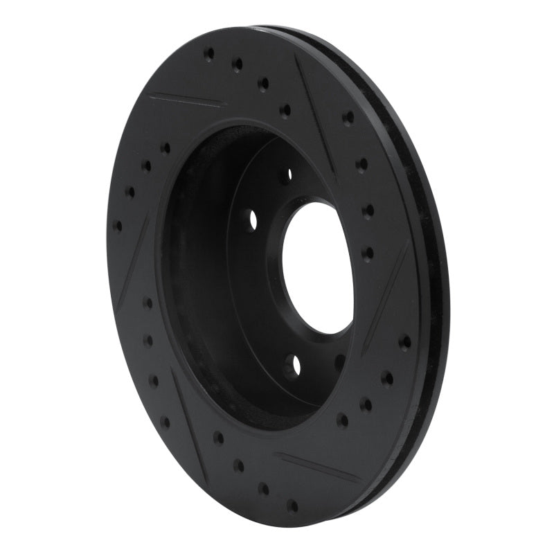 R1 Concepts R1 89-96 Nissan 240SX Front Left Drilled & Slotted Black Brake Rotor