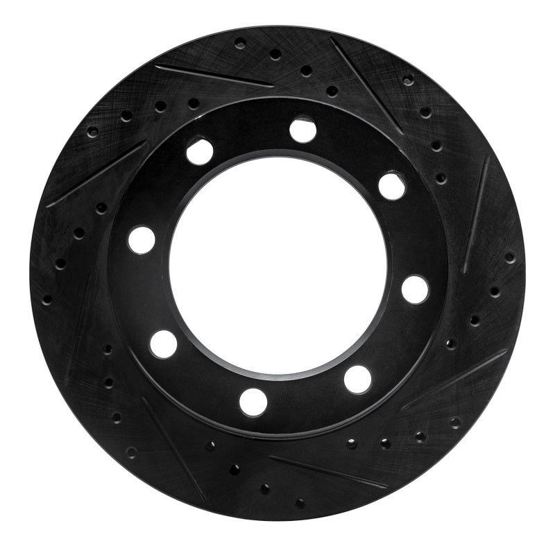 R1 Concepts R1 80-94 Ford F-350 4WD (Excl Super Duty) Front Right Drilled & Slotted Black Brake Rotor