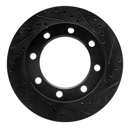 R1 Concepts R1 80-94 Ford F-350 4WD (Excl Super Duty) Front Right Drilled & Slotted Black Brake Rotor