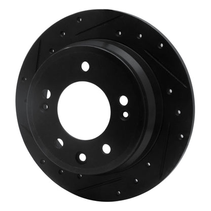 R1 Concepts R1 09-16 Hyundai Tucson Rear Left Drilled & Slotted Black Brake Rotor