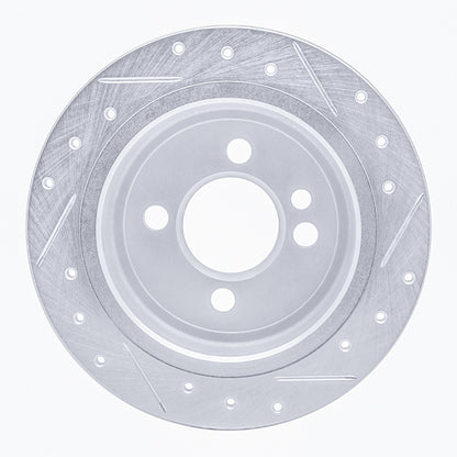 R1 Concepts R1 02-15 Mini Cooper Clubman Rear Left Drilled & Slotted Silver Brake Rotor