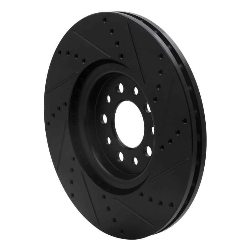 R1 Concepts R1 14-25 Alfa Romeo Tonale Front Left Drilled & Slotted Black Brake Rotor