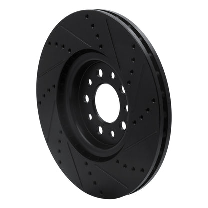 R1 Concepts R1 14-25 Alfa Romeo Tonale Front Left Drilled & Slotted Black Brake Rotor