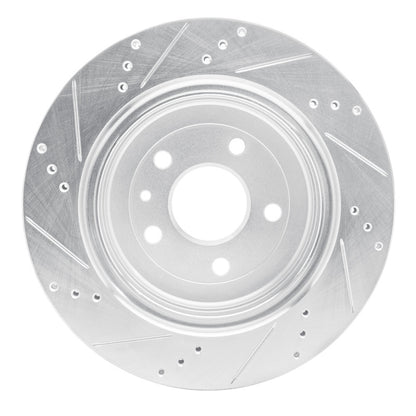 R1 Concepts R1 14-19 Chevrolet Corvette Rear Right Drilled & Slotted Silver Brake Rotor