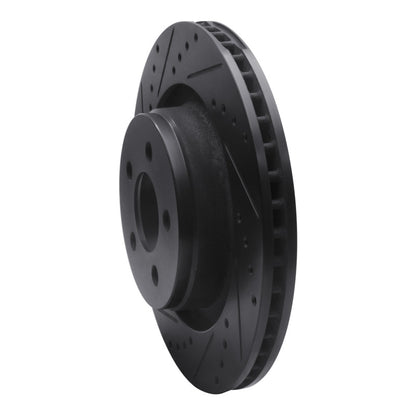 R1 Concepts R1 11-12 Jeep Liberty Front Left Drilled & Slotted Black Brake Rotor