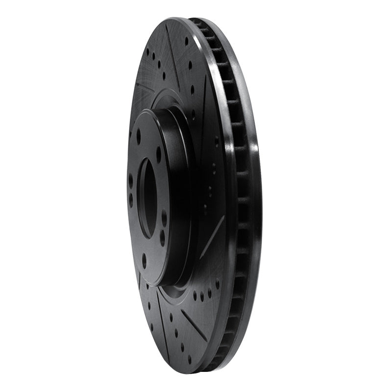 R1 Concepts R1 04-11 Hyundai XG350 Front Right Drilled & Slotted Black Brake Rotor
