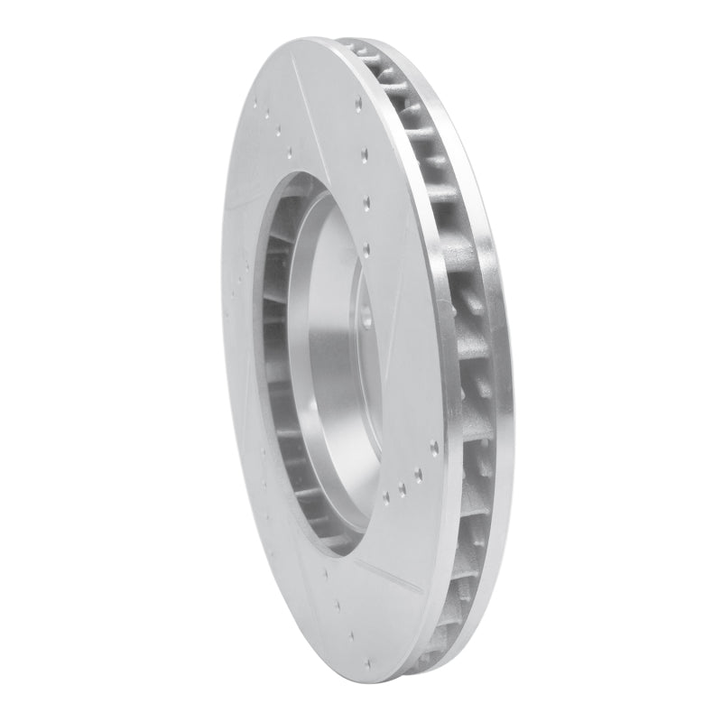 R1 Concepts R1 03-15 Audi Q7 Right Front Drilled & Slotted Silver Brake Rotor