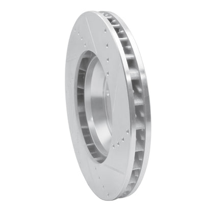 R1 Concepts R1 03-15 Audi Q7 Right Front Drilled & Slotted Silver Brake Rotor