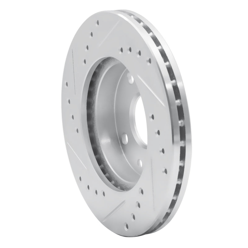 R1 Concepts R1 94-02 Ford ASPIRE Front Right Drilled & Slotted Silver Brake Rotor