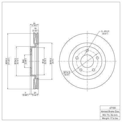 DFC 11-19 Nissan Sentra Front Brake Rotor