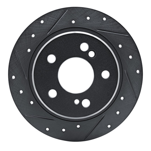 R1 Concepts R1 90-95 Mercedes-Benz 300SL Rear Left Drilled & Slotted Black Brake Rotor