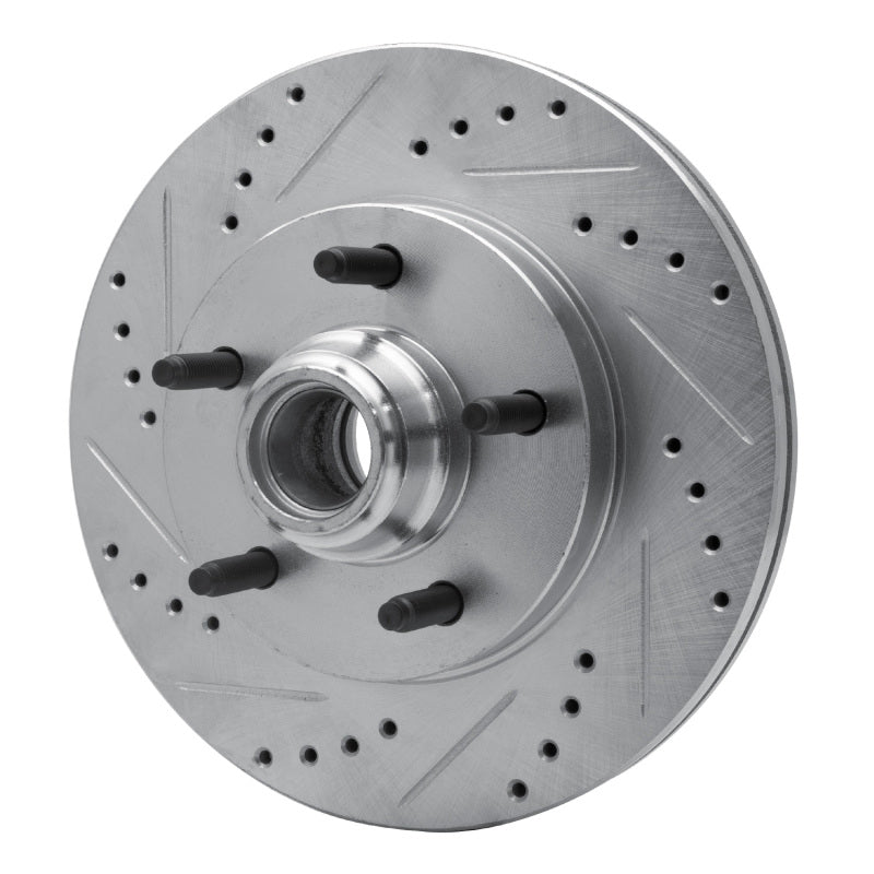R1 Concepts R1 00-04 Ford F-150 RWD Front Left Drilled & Slotted Silver Brake Rotor