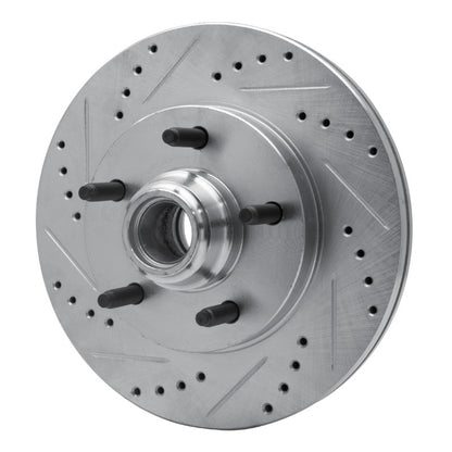 R1 Concepts R1 00-04 Ford F-150 RWD Front Left Drilled & Slotted Silver Brake Rotor