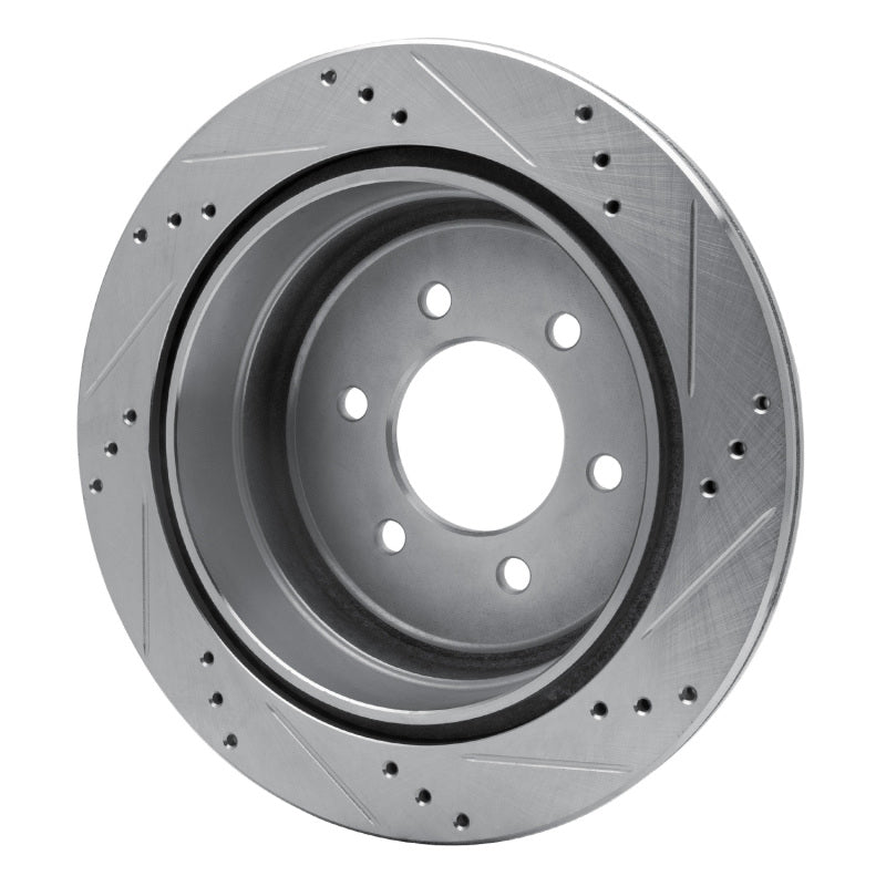 R1 Concepts R1 04-11 Ford F-150 4WD Rear Left Drilled & Slotted Silver Brake Rotor