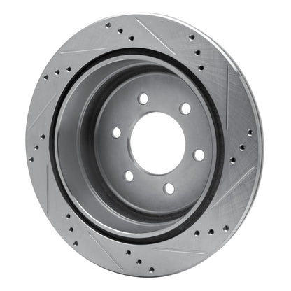 R1 Concepts R1 04-11 Ford F-150 4WD Rear Left Drilled & Slotted Silver Brake Rotor