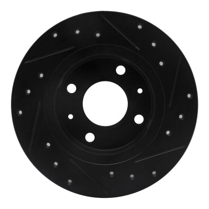 R1 Concepts R1 86-06 Nissan Pulsar NX Front Left Drilled & Slotted Black Brake Rotor