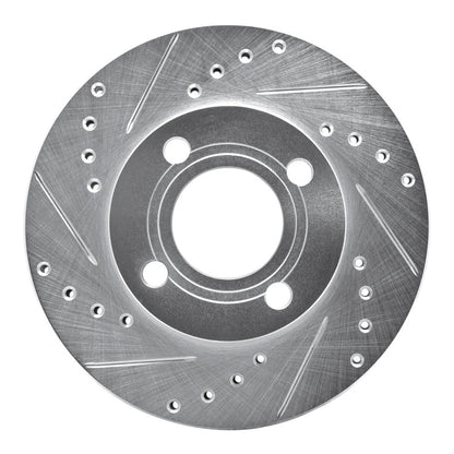 R1 Concepts R1 84-87 Audi 4000 Quattro Front Left Drilled & Slotted Silver Brake Rotor