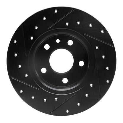 R1 Concepts R1 91-95 Alfa Romeo 164 Rear Right Drilled & Slotted Black Brake Rotor